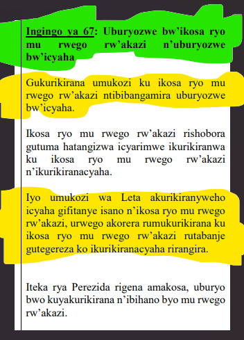 UncleGobby's tweet photo. @BizimanaGashema @oswaki @rulindodistrict Hariya ho hajemo ikosa ryo kwitiranya #inyito, ariko ingingo ya 67 y'itegeko yirefeyeho ikoresha ayo magambo abiri;
1. #ikosa ryo mu rwego rw'akazi
2. #uburyozwe bw'#icyaha 

Wibuke ko urwego rwa RIB rwacakiye wa mu gitifu, iyi ngingo yirefeyeho rwose imuhesha ubwo bubasha. https://t.co/N4B4kBxqmQ
