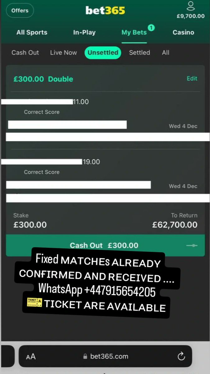 cncnshdjf59594's tweet image. Fixed ᴍᴀᴛᴄʜᴇs ᴀʟʀᴇᴀᴅʏ ᴄᴏɴғɪʀᴍᴇᴅ ᴀɴᴅ ʀᴇᴄᴇɪᴠᴇᴅ .... 
WhatsApp +447915654205
🎫 ᴛɪᴄᴋᴇᴛ ᴀʀᴇ ᴀᴠᴀɪʟᴀʙʟᴇ