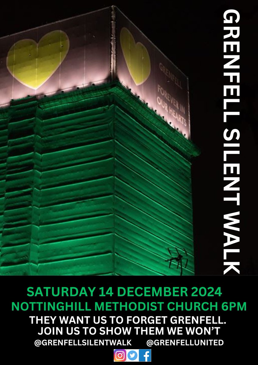 Join us on Saturday 14 December at the Silent Walk to remember our 72 loved ones and to show those responsible that we won't stop until justice is served.