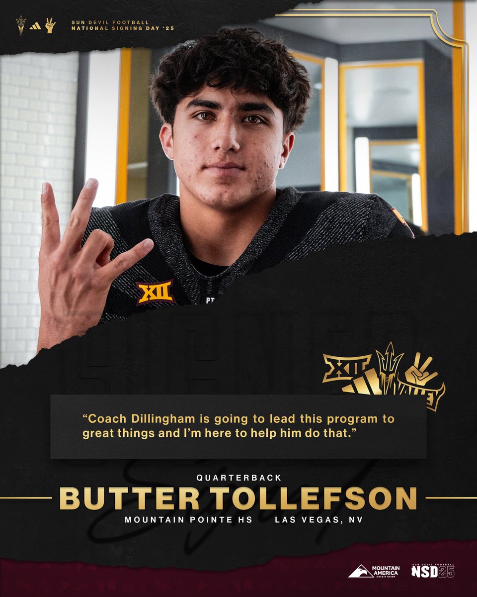 𝒮𝒾𝑔𝓃𝑒𝒹 ✍️

💪  Quarterback  
📍 Las Vegas, NV

#ForksUp /// <a href="/ButterTollefson/">Butter Tollefson</a>