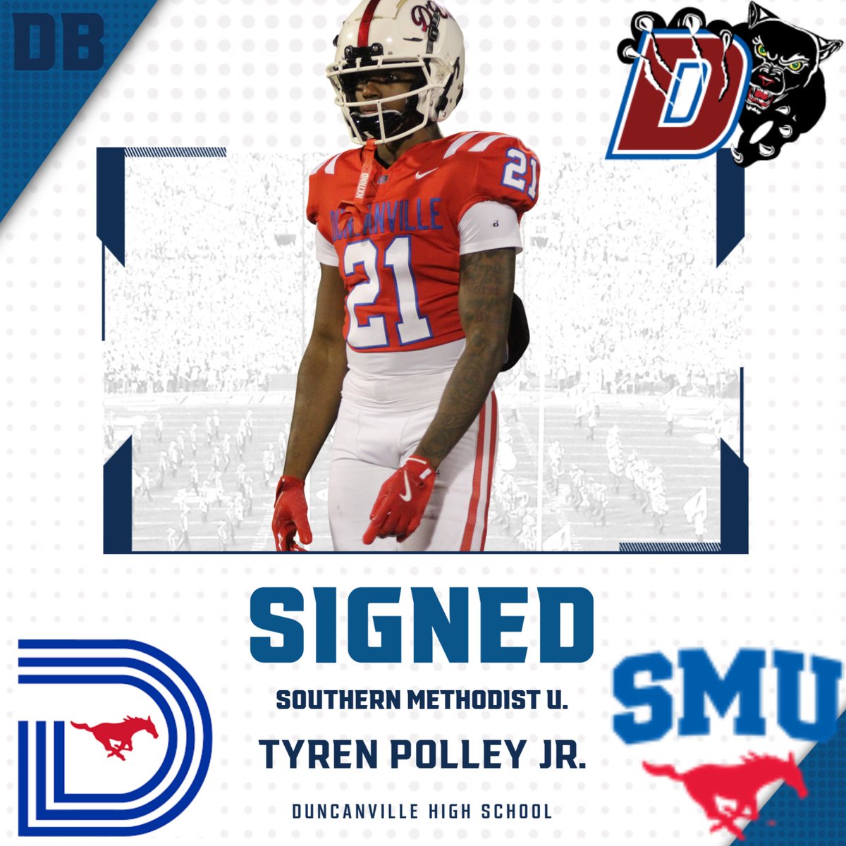 Congratulations to <a href="/Tyren_PolleyJR/">Tyren Polley Jr. (Man Man)</a> on signing to <a href="/SMUFB/">SMU Football</a>!!! You have served us well, and we know you will go off to do great things at your new home!!! No matter what always remember to Lock The Gates!!!