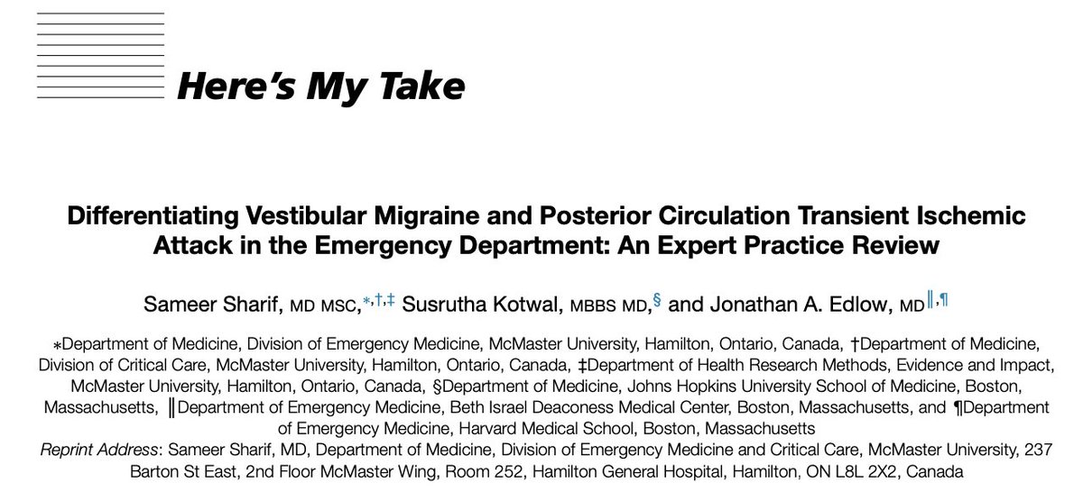 Sameer Sharif (@sameersharifmd) on Twitter photo Curious about posterior circulation 🧠TIA🧠 as a possible cause for your ED patient's vertigo?
And have you heard about vestibular migraines and how these patients may present in the ED?
Check out this article: kwnsfk27.r.eu-west-1.awstrack.me/L0/https:%2F%2…
<a href="/JonathanEdlow/">Jonathan Edlow</a> <a href="/KotwalSusrutha/">Susrutha Kotwal</a> Curious about posterior circulation 🧠TIA🧠 as a possible cause for your ED patient's vertigo?
And have you heard about vestibular migraines and how these patients may present in the ED?
Check out this article: kwnsfk27.r.eu-west-1.awstrack.me/L0/https:%2F%2…
<a href="/JonathanEdlow/">Jonathan Edlow</a> <a href="/KotwalSusrutha/">Susrutha Kotwal</a>