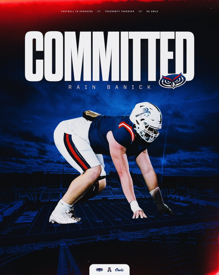 FAU Owls Nest (@fau_owls_nest) on Twitter photo Protecting his fellow quarterback is a high priority for this 3-star lineman from <a href="/PCStormFootball/">PROV Football</a>, possessing the size and strength needed to prevent opponents from disrupting his team's offense, which will greatly benefit the Owls! Welcome to #FAU, <a href="/RainBanick_/">Rain Banick</a>! ✍️🦉🏈🌴 Protecting his fellow quarterback is a high priority for this 3-star lineman from <a href="/PCStormFootball/">PROV Football</a>, possessing the size and strength needed to prevent opponents from disrupting his team's offense, which will greatly benefit the Owls! Welcome to #FAU, <a href="/RainBanick_/">Rain Banick</a>! ✍️🦉🏈🌴