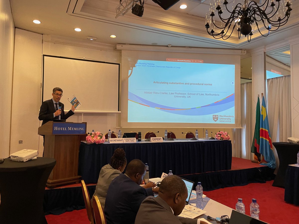 UNECE_Water's tweet image. Training for 🇨🇩🇿🇲 on Practical Guide for Developing #watercooperation Agreements

🔍Practical examples from
@ProfRieuClarke @NorthumbriaLaw
Dr María Gwynn #WaterConvention Implementation Cttee
Mr Georges Gulemvuga #CICOS
Dr Aleš Bizjak @vladaRS &amp;amp; Chair of #WaterConvention Bureau