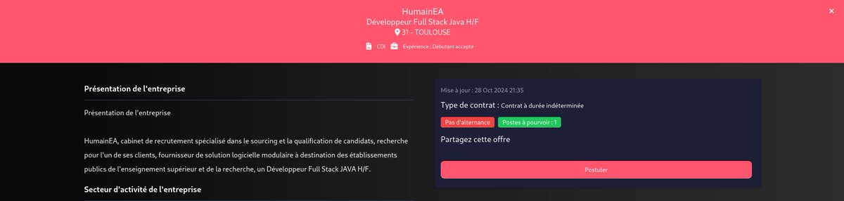 phi__code's tweet image. Petite maj de mon projet, j'ai ajouté quelques fix notamment la possibilité de consulter les offres d'emplois directement via la carte :
N'hésitez pas à me faire des retours, si vous voyez des features ou autres problèmes, remarques, etc... 😀