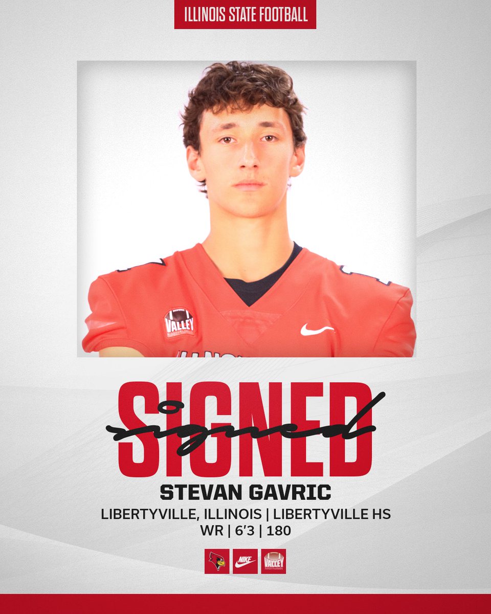 Illinois State Football (@redbirdfb) on Twitter photo Another talented pass catcher from Illinois joins the Redbirds ... welcome aboard <a href="/Stevan_Gavric33/">Stevan Gavric (2025)</a>! #BIRD2RI5E Another talented pass catcher from Illinois joins the Redbirds ... welcome aboard <a href="/Stevan_Gavric33/">Stevan Gavric (2025)</a>! #BIRD2RI5E