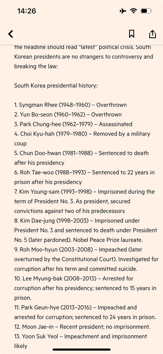 louiseflucas's tweet image. From ⁦@FT⁩ reader. It’s quite the list #SouthKorea