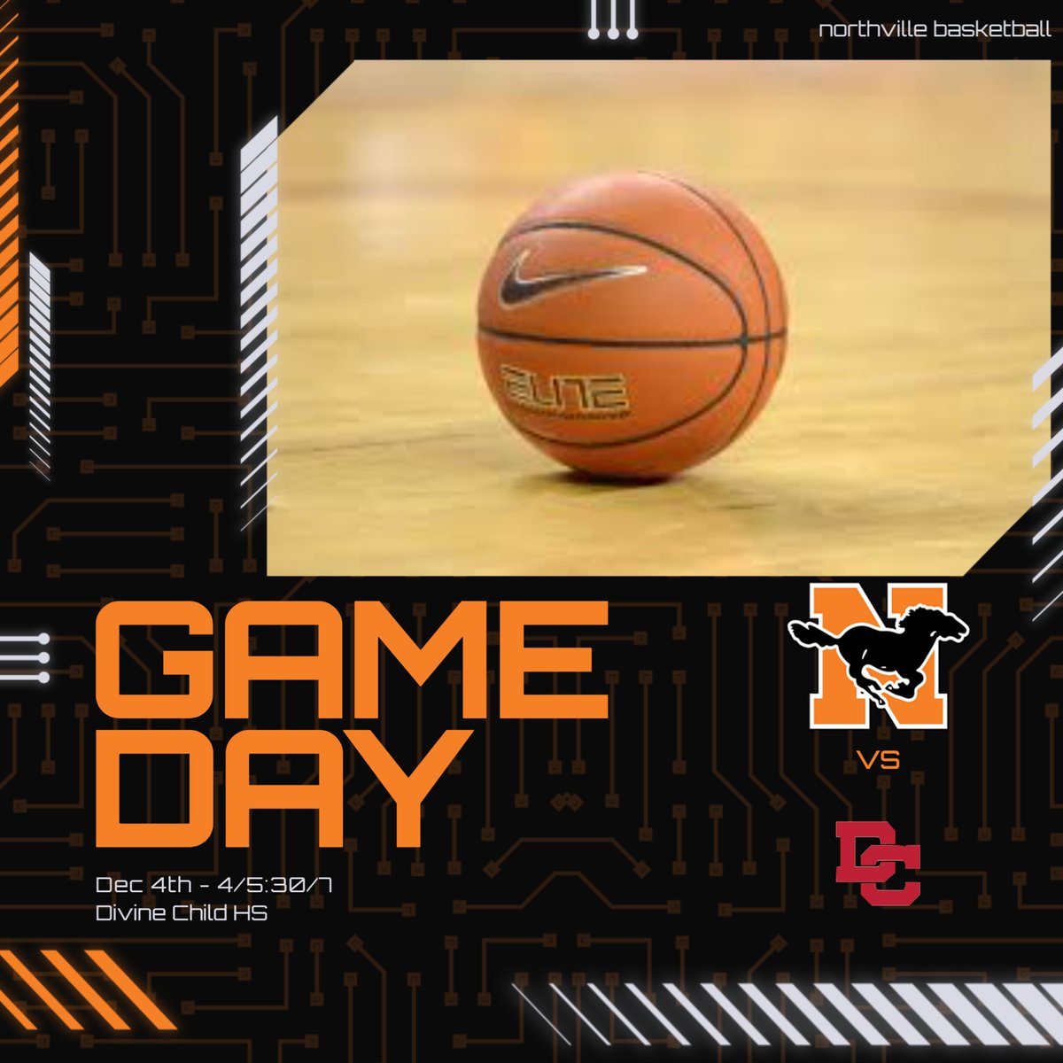 nvilleathletics's tweet photo. Good luck to the girls basketball program tonight vs Divine Child.  #GoMustangs #GetBetterEverday #OutworkEveryone https://t.co/ze4YtlzsOD