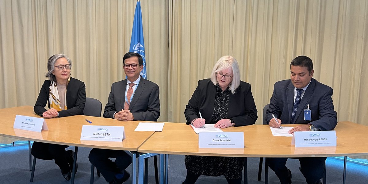 wlv_uni's tweet image. The University of Wolverhampton has signed a Memorandum of Understanding (MoU) with @UNITAR to drive sustainable development education and research and enhance global collaboration. 

The memorandum will see both organisations work together in developing joint courses, research…