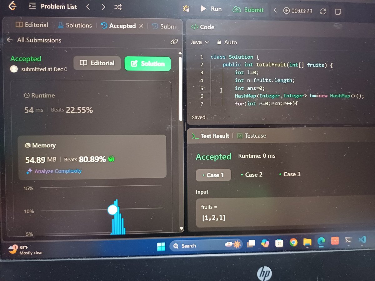 DishaDreamscape's tweet image. #Day4 of #30daysProductivityChallenge 

💪Workout done
📚 OS U3✔️ few topics from U4
📊 Solved #leetcode 904. Fruit in Baskets
🌐Worked on the Food Delivery website.

&amp;gt;&amp;gt;5️⃣ days to go for End Sems
#buildinpublic #dsa #exams #engineering #study