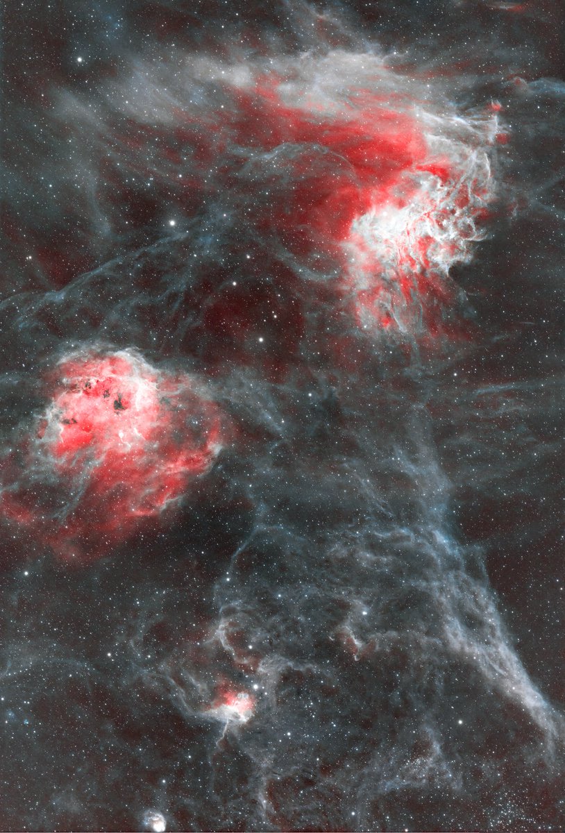 MazzifLOL's tweet photo. Dark and mysterious. IC410 and IC405. The Tadpoles and Flaming Star Nebulas respectively.
Sharpstar 61 EDPH II Reduced x0.8 270mm f/4.4.
IDAS 36mm ~7nm Ha
IDAS 36mm ~7nm Sii
ASI294MM-Pro BIN1
#ASTROPHOTOGRAPHY #TELESCOPE #ASTRONOMY #NASA #UNIVERSE #STARS #BACKYARDASTRO https://t.co/K0V8ggR451