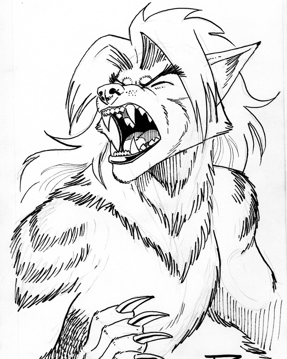 Happy #WerewolfWednesday! Here are a few more inked drawing of Kate from the 20th Anniversary Kickstarter!