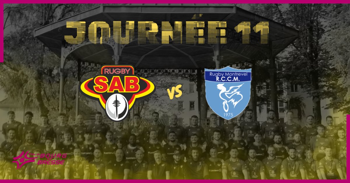 Match de parrainage
🏉 La Ville de Bourg-en-Bresse est fière de parrainer le match à domicile du dimanche 15 décembre du <a href="/SABourgenBresse/">SABrugby</a>.
👉 Ils joueront contre l'équipe de Montrevel à 13h30 et à 15h au stade Robert Ardito.
