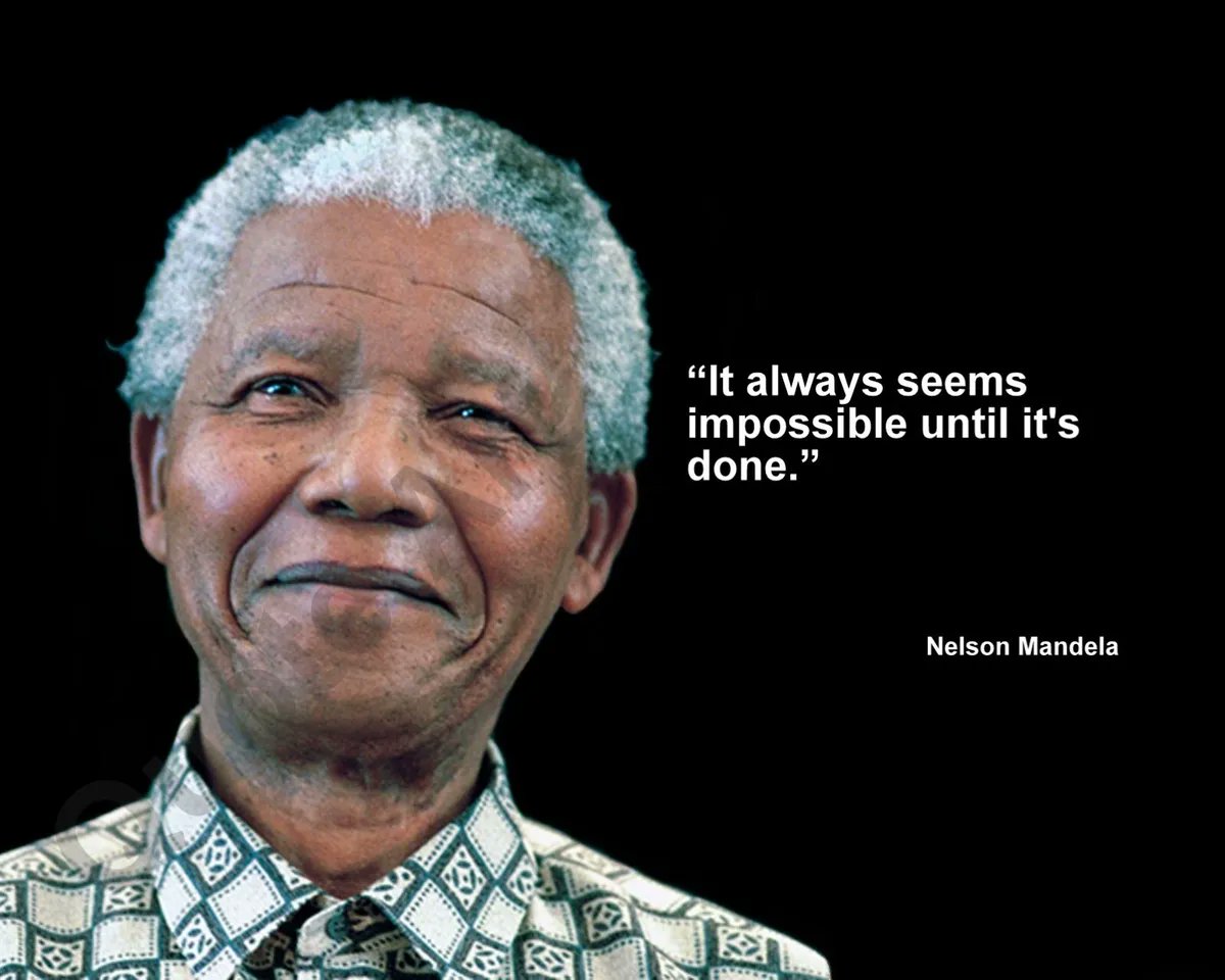 educationhubng's tweet image. 🔵 A reminder that any challenge can seem impossible, right up until the moment when it is finished.

When we look at people like Nelson Mandela, it can seem easy &amp;amp; yet even to him it seemed impossible, right up until it was done.
#EducationHubNG
#NelsonMandela
#Inspirational