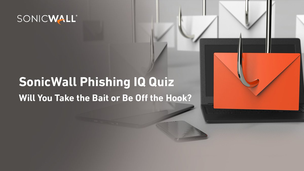 DE_SonicWall's tweet photo. Glauben Sie, dass Sie eine verdächtige E-Mail erkennen und andere #Phishing-Versuche aufdecken können? Machen Sie das Phishing-Quiz von #SonicWall, um herauszufinden, ob Sie in die #Falle tappen oder sicher davonschwimmen können. https://t.co/xzpWMJgnrp https://t.co/cCkdftywWZ