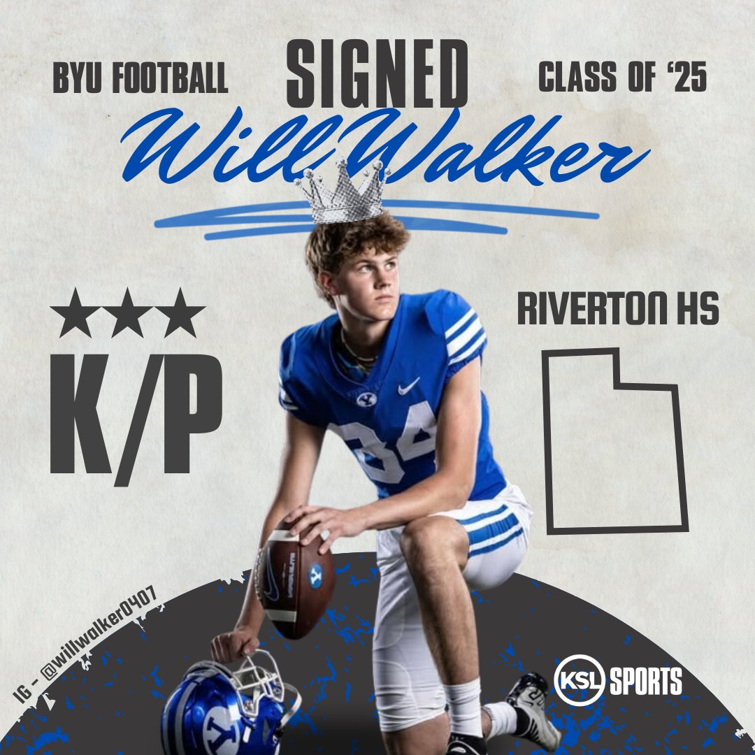 Mitch Harper (@mitch_harper) on Twitter photo Signed ✍️
#BYU officially adds K/P <a href="/WillWalker84/">Will Walker</a> from Riverton High.
#BYUFootball #NSD25 <a href="/kslsports/">KSL Sports</a> Signed ✍️
#BYU officially adds K/P <a href="/WillWalker84/">Will Walker</a> from Riverton High.
#BYUFootball #NSD25 <a href="/kslsports/">KSL Sports</a>