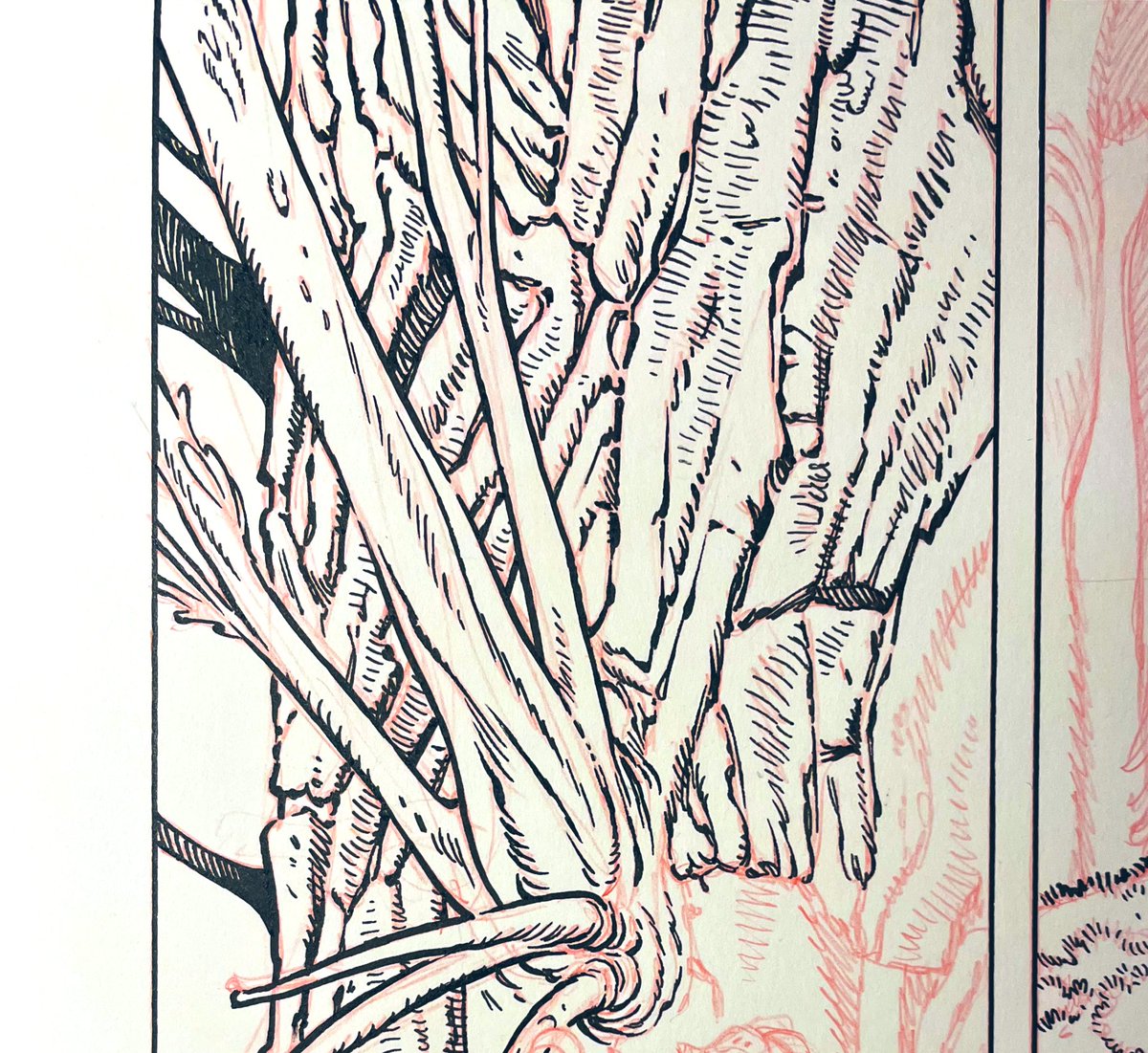 GR_comics's tweet photo. willow bark texture
partial inks detail
#makingcomics #SecretProject3
#process https://t.co/qK6jtFPdng