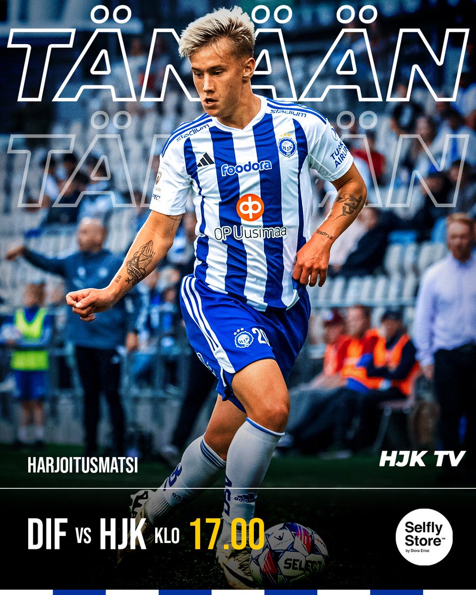 𝐓𝐫𝐞𝐞𝐧𝐢𝐩𝐞𝐥𝐢 𝐓𝐮𝐤𝐡𝐨𝐥𝐦𝐚𝐬𝐬𝐚

🆚 <a href="/DIF_Fotboll/">Djurgården Fotboll</a> 
🕘 Klo 17
📺 HJK TV (4,99€)
🔗 hjk.fi/live

#HJK #Veikkausliiga #UECLfi