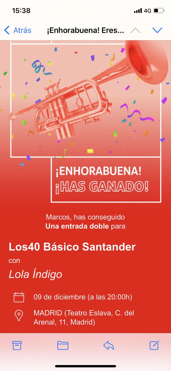 MrdoFdez's tweet photo. Vendo 2 entradas para Lola Indigo en teatro eslava. 9 de diciembre a las 20.00hs https://t.co/Id6GuKeKVI