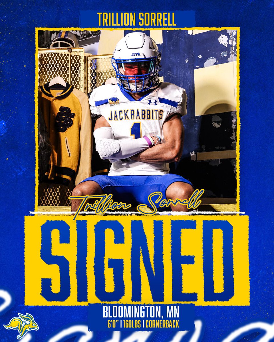 GoJacksFB's tweet photo. Welcome Home, @SorrellTrillion 🟡🔵
#GoJacks 🐰🏈 https://t.co/0CAKSWgwRE