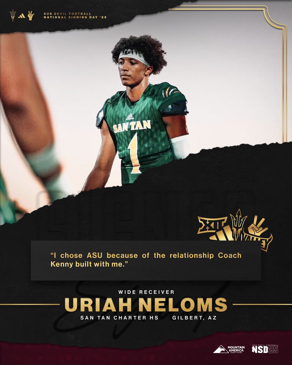 𝒮𝒾𝑔𝓃𝑒𝒹 ✍️

💪  Wide receiver 
📍 Gilbert, AZ

#ForksUp /// <a href="/NelomsUriah/">Uriah Neloms</a>