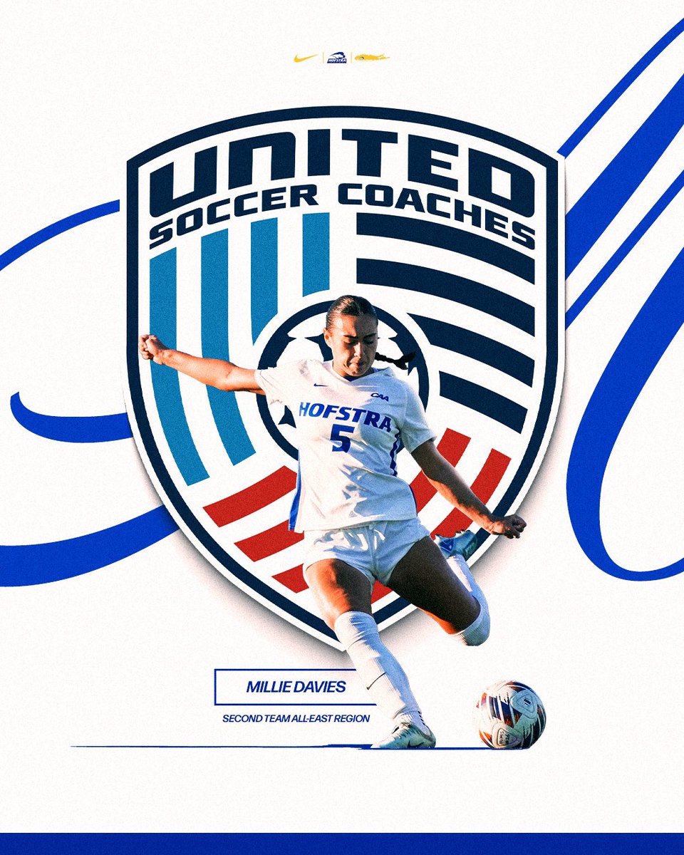 HofstraWSOC's tweet photo. 𝓐𝓵𝓵-𝓡𝓮𝓰𝓲𝓸𝓷 𝓗𝓸𝓷𝓸𝓻𝓼

Congratulations to junior midfielder Millie Davies on being voted to the @UnitedCoaches All-East Region Second Team❗️

#Hofstra | #PrideOfLI https://t.co/EMgSVLvCCy