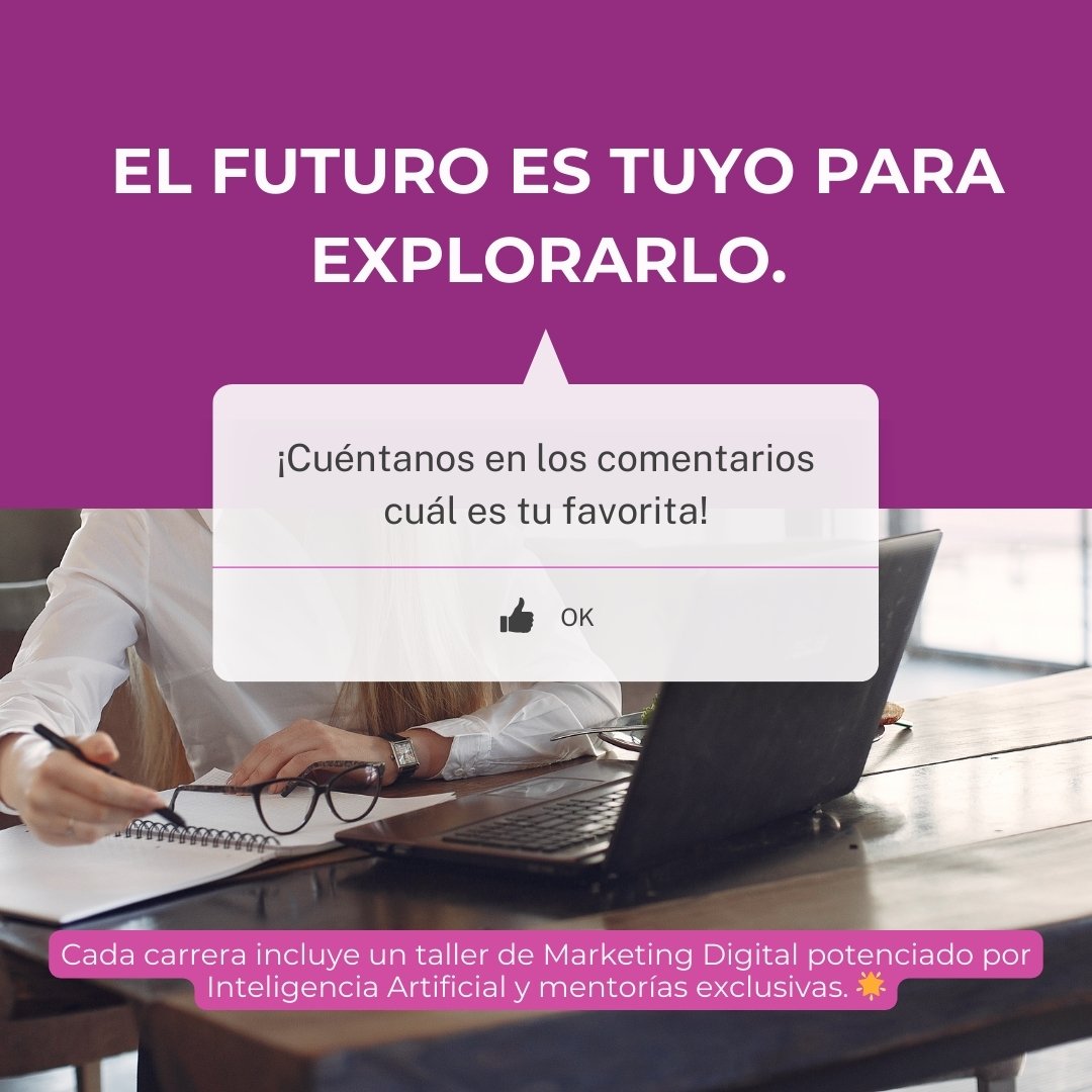 Imagina estudiar y certificarte en tu área de interés mientras manejas tu tiempo como puedas. Con #MujerDigital puedes:

💻 Programar soluciones web impactantes
🎨 Diseñar experiencias de usuario inolvidables
📊 Analizar datos para decisiones estratégicas...