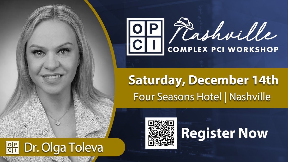 OPCI (@opcilive) on Twitter photo Faculty Shout Out: We're thrilled to welcome
<a href="/ChangeAtHeart/">Olga Toleva</a> as faculty for the OPCI Complex PCI Workshop @ Four Seasons Nashville! 👏 Dr. Toleva will share her expert guidance in the hands-on sessions.
It's not too late to sign up! Registration is FREE. Faculty Shout Out: We're thrilled to welcome
<a href="/ChangeAtHeart/">Olga Toleva</a> as faculty for the OPCI Complex PCI Workshop @ Four Seasons Nashville! 👏 Dr. Toleva will share her expert guidance in the hands-on sessions.
It's not too late to sign up! Registration is FREE.