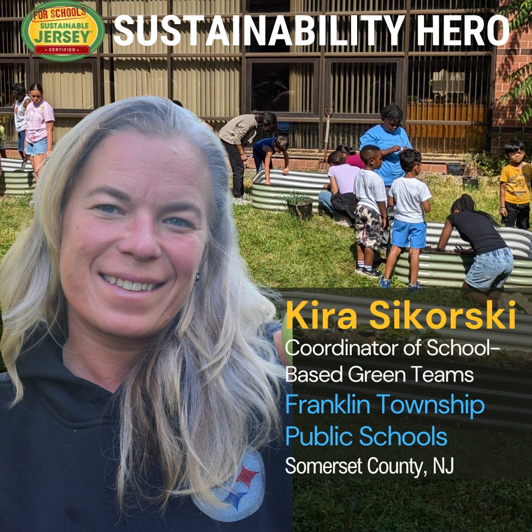 Sustainable Jersey for Schools (@sj_schools) on Twitter photo New Sustainability Hero: Congratulations Kira Sikorski, Franklin Township Public Schools Coordinator of School-Based Green Teams
▶Read more: bit.ly/SJHero_Dec
<a href="/FTPSchools/">FTPSchools</a> @KSikorski_FTPS New Sustainability Hero: Congratulations Kira Sikorski, Franklin Township Public Schools Coordinator of School-Based Green Teams
▶Read more: bit.ly/SJHero_Dec
<a href="/FTPSchools/">FTPSchools</a> @KSikorski_FTPS