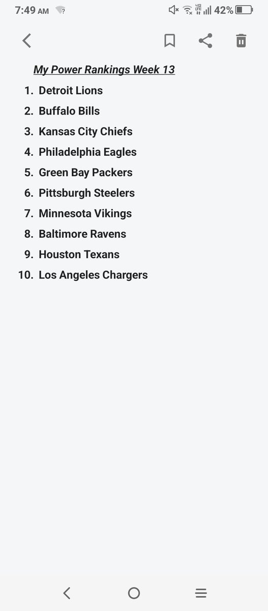 TaurusOD's tweet photo. Top 10 Power Rankings #NFL https://t.co/XJQwNiG7C1