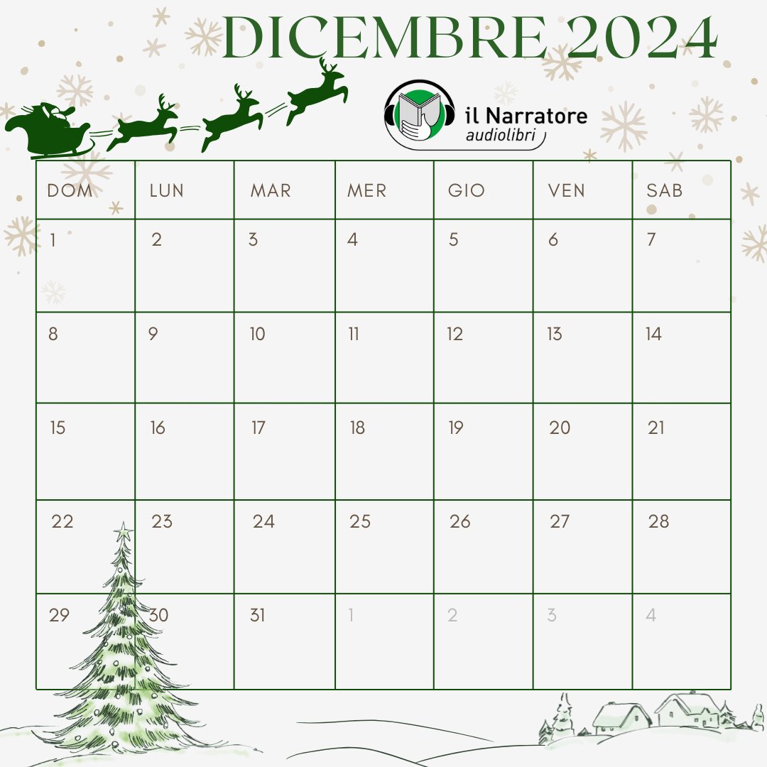 🎄Calendario dell'avvento il Narratore
🔡Scrivi in lettere minuscole il numero del giorno nello spazio per il coupon e ottieni tutti i giorni imperdibili sconti 
👉Vai su ilNarratore.com
#avvento2024 #ilnarratore #audiolibri