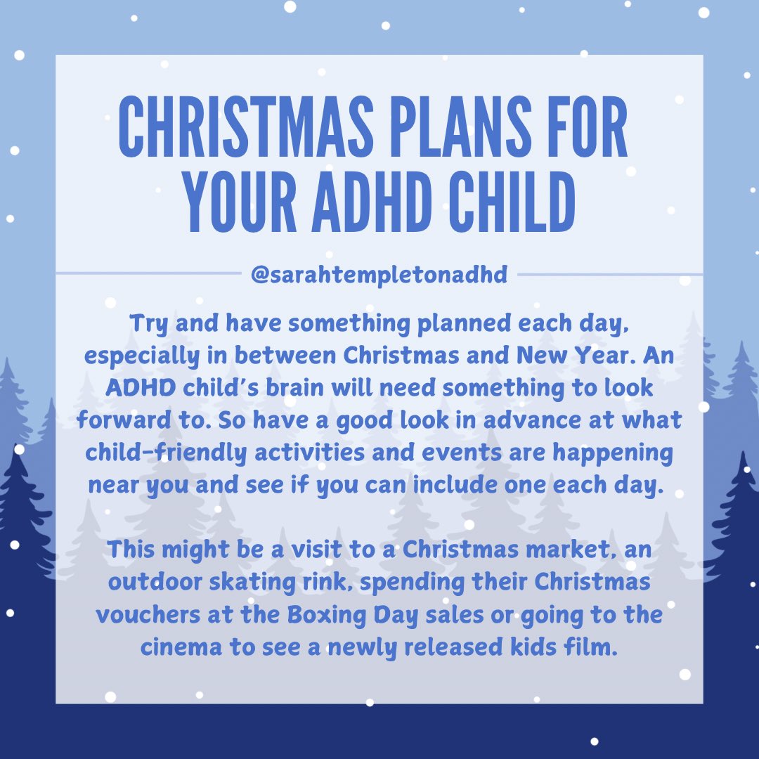 The Christmas season is almost upon us 🥳🥳🥳

We will give you as much advice as we can to keep your ADHD kids entertained and happy during the festivities 🎅🏼🎄🧑‍🎄🎄🎅🏼