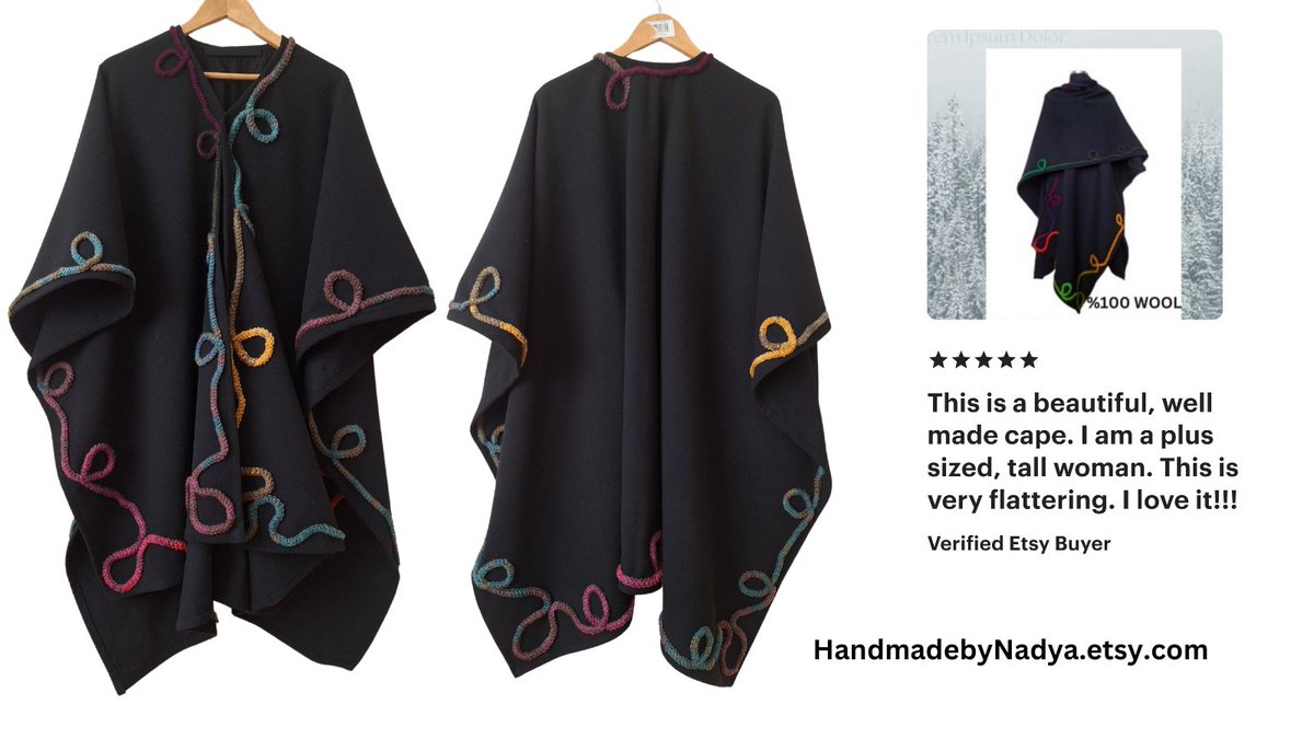 nadyamendik's tweet image. Luxury cashmere&amp;amp;wool Ruana,wrap - Embellished with handmade trim long cape shawl, ooak Plus size clothing etsy.com/listing/254362……
 #winterfashion #womenstyle #embellished #cape #ruana #shawl #artisanclothing #etsyhandmade #etsystore #uniquegifts @Etsy