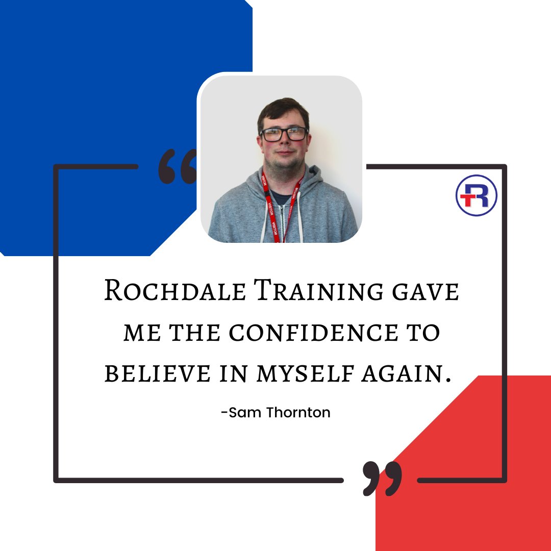 Want to read more about Sam's story? 
📌 rochdaletraining.co.uk/samuel-thornto…
Feeling inspired by Samuel’s journey? Visit rochdaletraining.co.uk to find out how Rochdale Training can help you achieve your goals!