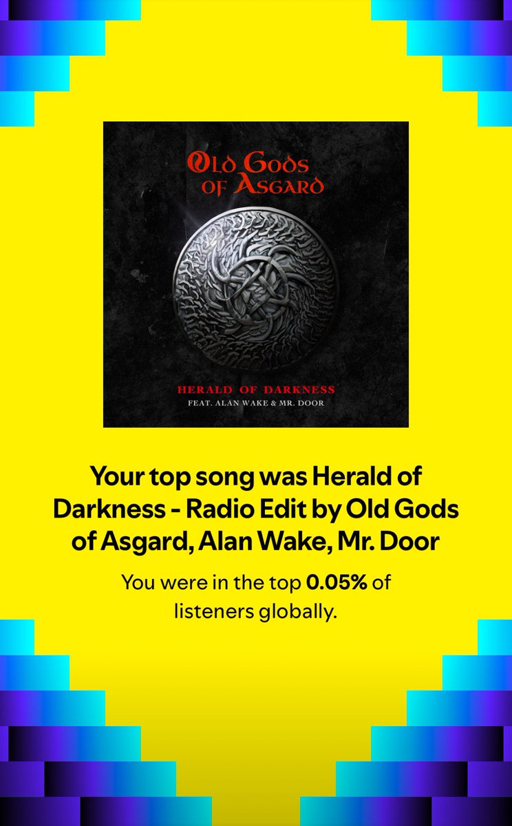 For good reason. #SpotifyWrapped <a href="/alanwake/">Alan Wake 2</a> <a href="/SamLakeRMD/">Sam Lake</a> <a href="/remedygames/">Remedy Entertainment 🎂 #RMD30</a>