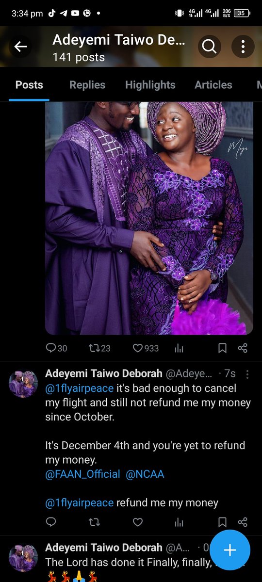 AdeyemiTaiwoDe1's tweet photo. One of the post they took down. 
@1flyairpeace @FAAN_Official @NCAA 

This is unethical of Air peace https://t.co/Dl05Xip8Qo