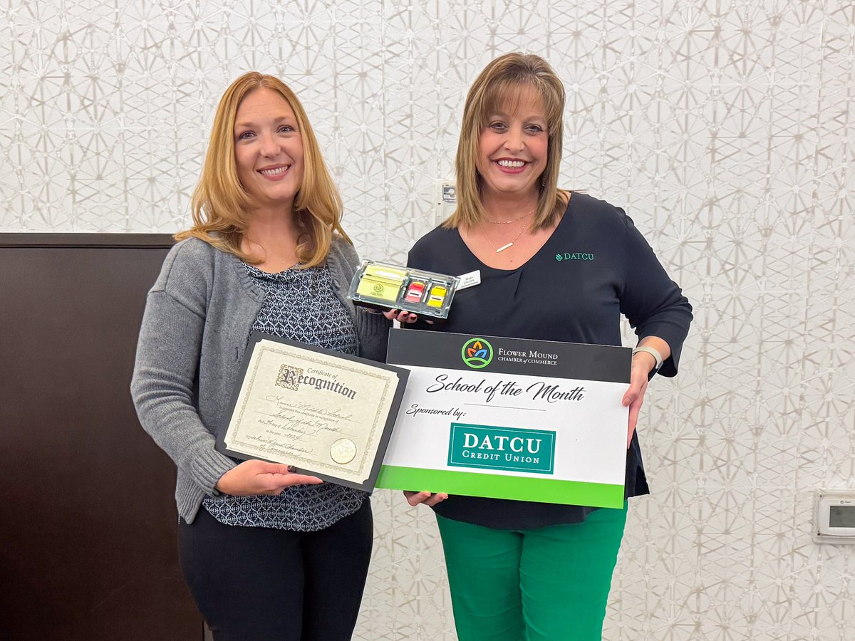 Congrats! Lamar student Gianna Vyas, teacher Marcie Crow and our school were all recognized at the Flower Mound and Lewisville Chamber joint holiday luncheon! 🌟💫✨ bit.ly/4f7yWZ3