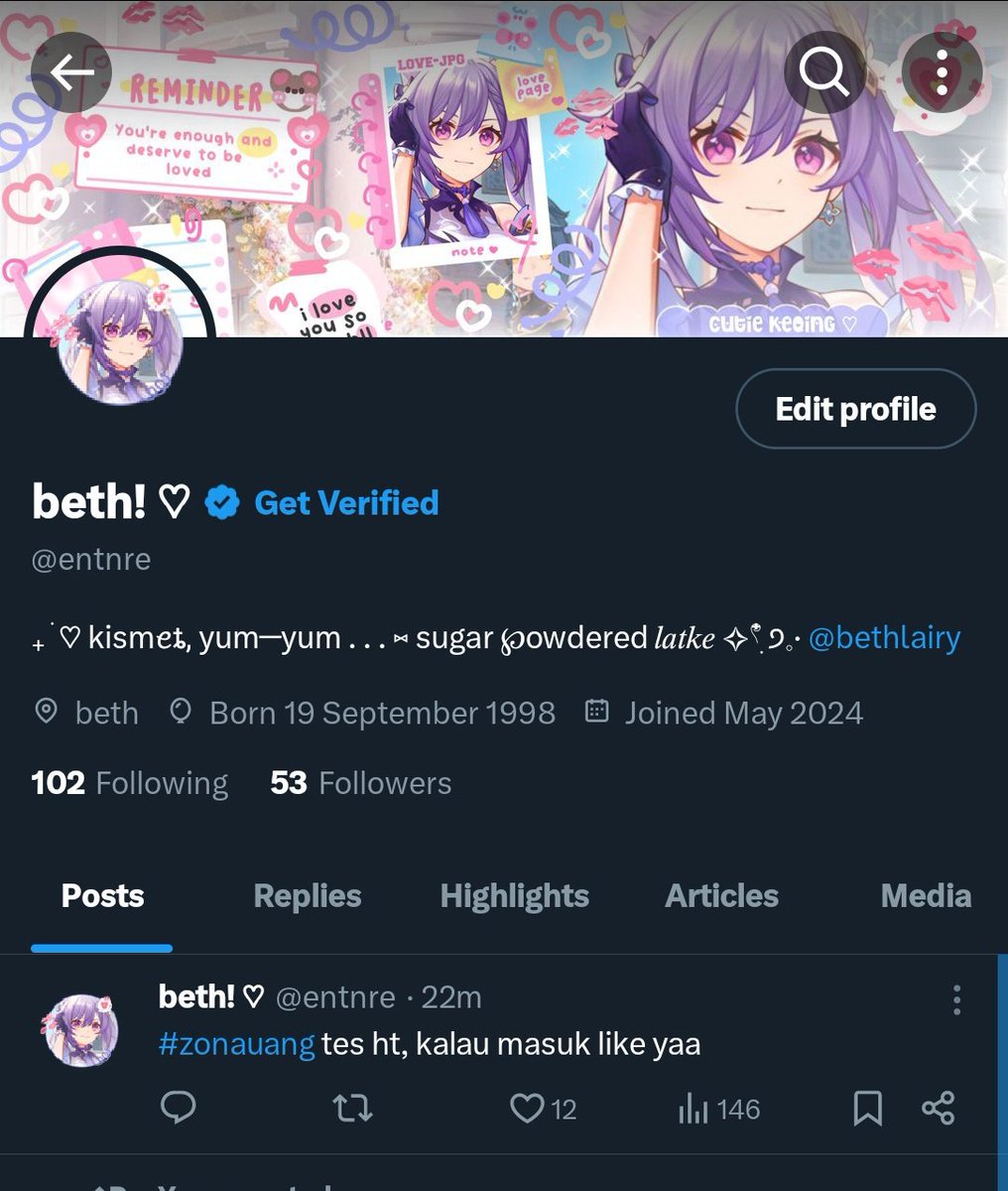 teman timun, boleh follow akun pindahan aku yaa kalau mau <3 nanti ak langsung follback kalo dah ga limittt