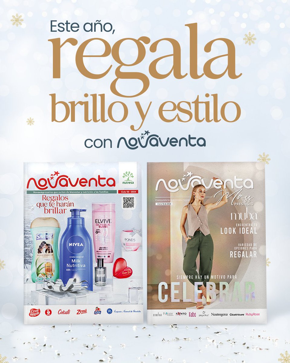 Novaventa_Catg's tweet photo. ¡Ya casi termina el año! Encuentra regalos que te harán brillar y sorprende con variedad para todos. 🎁✨
👉 https://t.co/SbLKnWs8G3
👉 https://t.co/VHDelgVpKK

¡Es tu momento de elegir los detalles más especiales!
#novaventa #Navidad #moda https://t.co/hGgXo8moqV