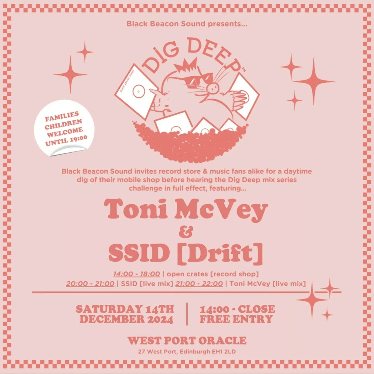 BlckBeaconSound's tweet photo. Next @tonimcveymusic & Drift at West Port Oracle in Edinburgh ๐ด๓ ง๓ ข๓ ณ๓ ฃ๓ ด๓ ฟ next Sat 14th Dec!
14:00 - close | free entry
For What We Love...
#BBSDigDeep #recordfair #mixseries #events #music #recordcollector #gig #DJ #vinyl #community #recordshop #ToniMcVey #Drift #Edinburgh #Scotland https://t.co/TDsukUZCbn