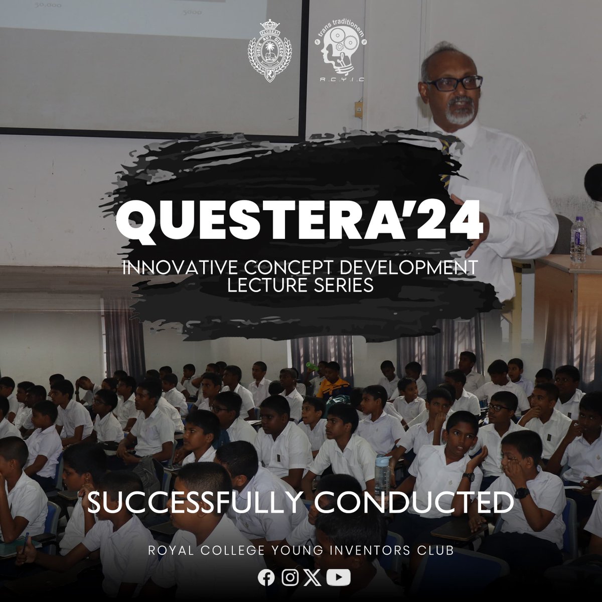RCYICMembers's tweet photo. Questera'24 :  phrase 1 successfully conducted

The lecture on Innovative Concept Development was successfully conducted, with the participation of over 80 students.

Thank you to everyone who participated in the lecture.

#Questera24
#RCYIC https://t.co/xOErOALnOM