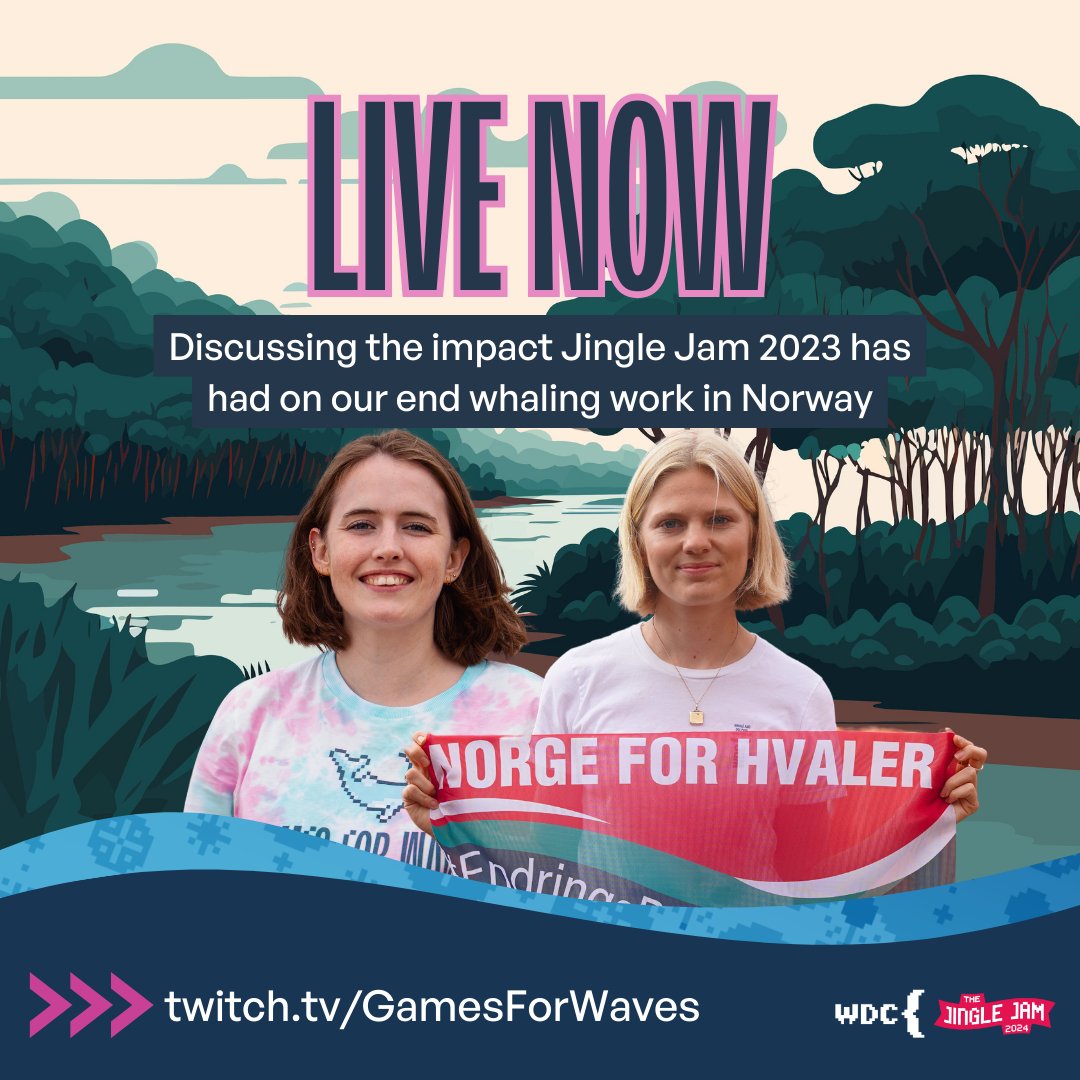 Games For Waves | Join us for #WodFest (@gamesforwaves) on Twitter photo We're live with <a href="/whalesorg/">Whale and Dolphin Conservation (WDC)</a>'s Lottie discussing our Norway For Whales campaign that @JingleJam 2023 helped to fund! Come along to learn about the impact YOU made and ask any questions!
twitch.tv/gamesforwaves We're live with <a href="/whalesorg/">Whale and Dolphin Conservation (WDC)</a>'s Lottie discussing our Norway For Whales campaign that @JingleJam 2023 helped to fund! Come along to learn about the impact YOU made and ask any questions!
twitch.tv/gamesforwaves