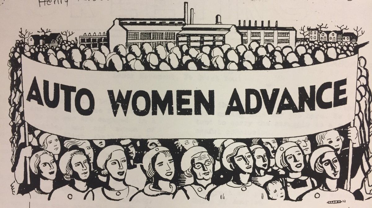 "Auto Women Advance." 

Image from a uaw.org publication, circa 1937. From our archives at the Reuther Library via the <a href="/UAW_Archivist/">UAW Archivist</a>.