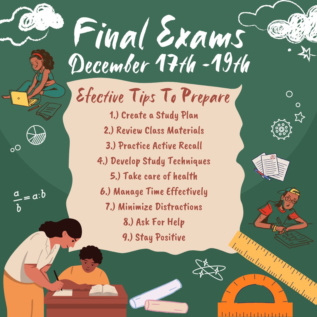 ACAcademy_'s tweet image. Here are some effective tips to help middle and high schoolers prepare for their upcoming Final Exams!
 #effectivetips #finalexams #prepare #AmericanCollegiateAcademy