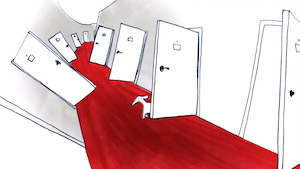 JudyElf's tweet photo. The bellboy runs along the infinite hallways, 
the calender pages fall like leaves 
 
Ooteoote-serie Poetry in motion, 486: Neely Goniodsky &amp; Amelia Urry, Infinity hotel 
https://t.co/kx9gnfLtkp... 
#poëzie #animatie #wiskunde #oneindigheid #DavidHilbert https://t.co/VhldSHiK3E