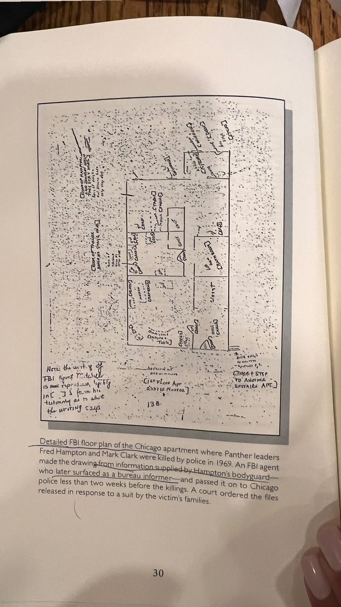 taraalami's tweet image. The FBI’s floor plan of Fred Hampton and Mark Clark’s apartment, drawn from information provided to the FBI by Fred Hampton’s bodyguard