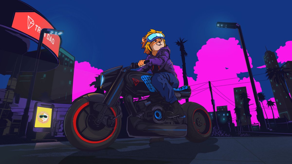 SunLionTron's tweet photo. Cruising through the city lights bold, fearless, and unstoppable🔥 

🏁 Ready to race the Tron ecosystem!

#Tron #TronMemeSeason #SUN https://t.co/7j774xiHf0