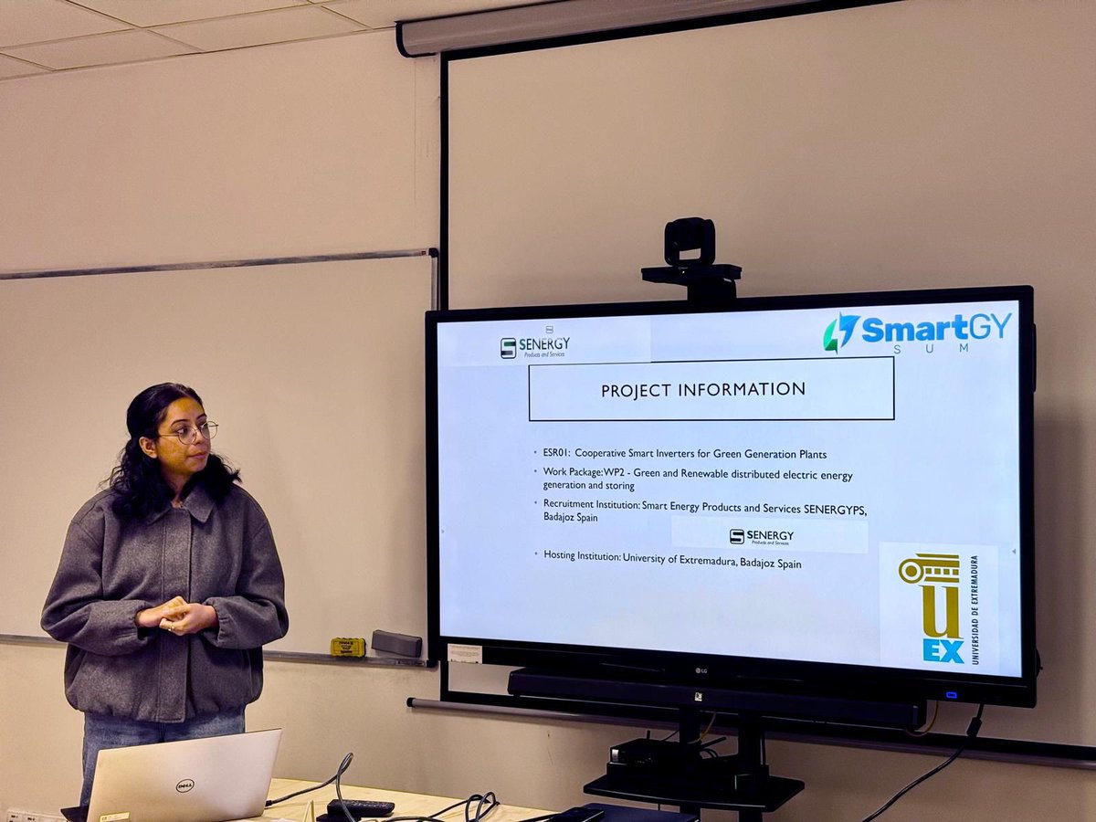 senergyps's tweet photo. Ayesha está en una estancia de dos meses en la Universidad Tecnológica de Varsovia, mejorando sus habilidades en control y modulación de inversores conectados en una microred, como parte del proyecto SMARGYsum. https://t.co/AUjaR5WYl2
