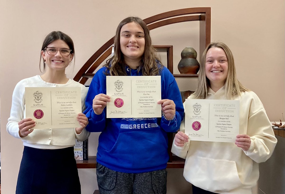 ONUArtandDesign's tweet image. Congratulations again to our students who were inducted into the Kappa Pi art honorary last month! 🎉 
#OhioNorthern #KappaPi