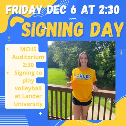 A handful of <a href="/morgancountyad/">Greg Thompson</a> 🏐student-athletes will sign this Friday <a href="/MorganCountyCSS/">MorganCountySchools</a> high school.  <a href="/GaLakeSports/">Lake Country Sports</a>